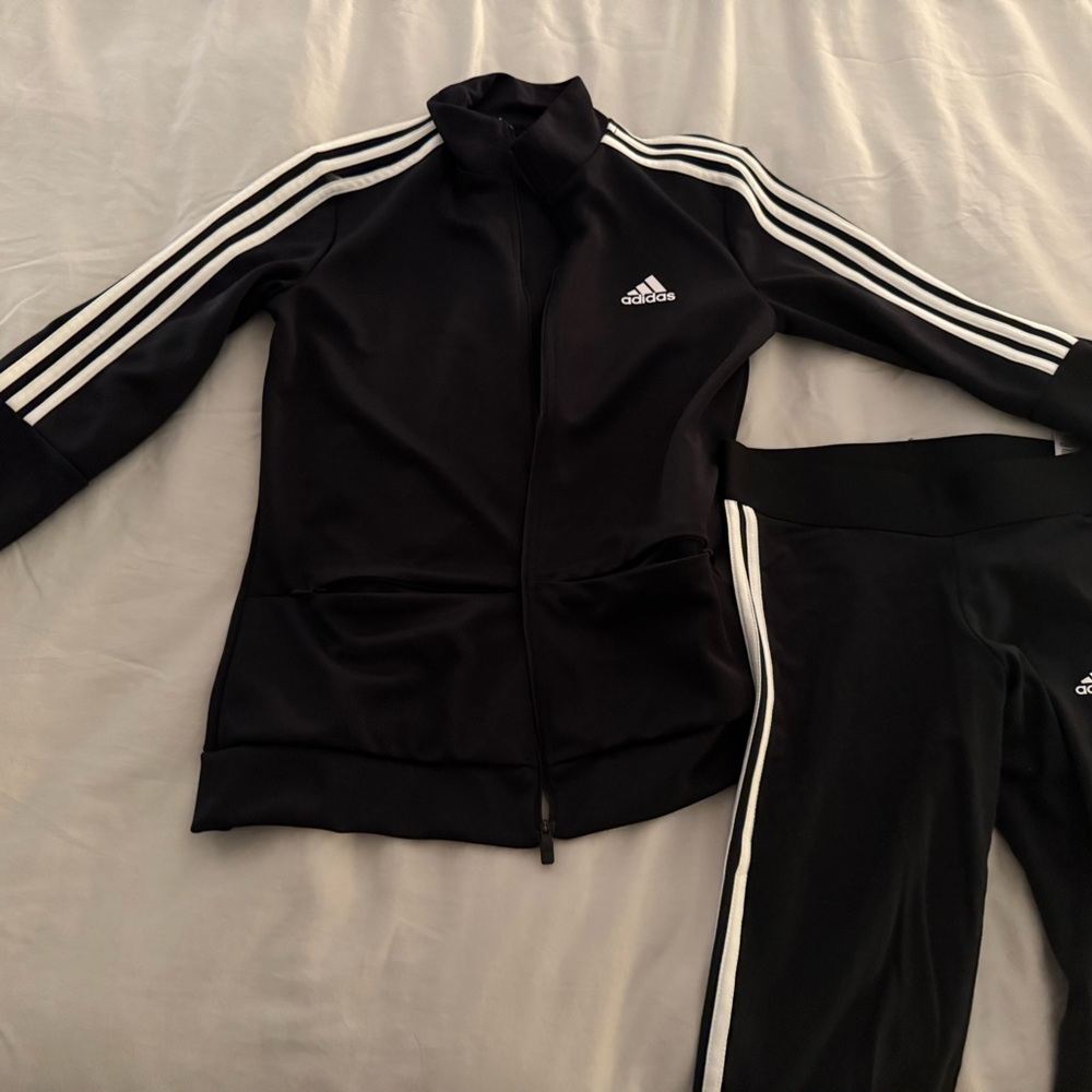 Adidas Black Jacket with White Accents